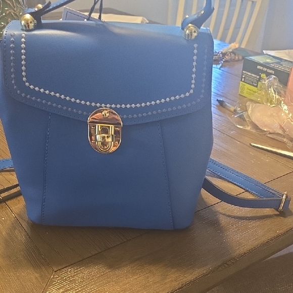 Viola Castellina Blue Leather Backpack - Picture 1 of 10